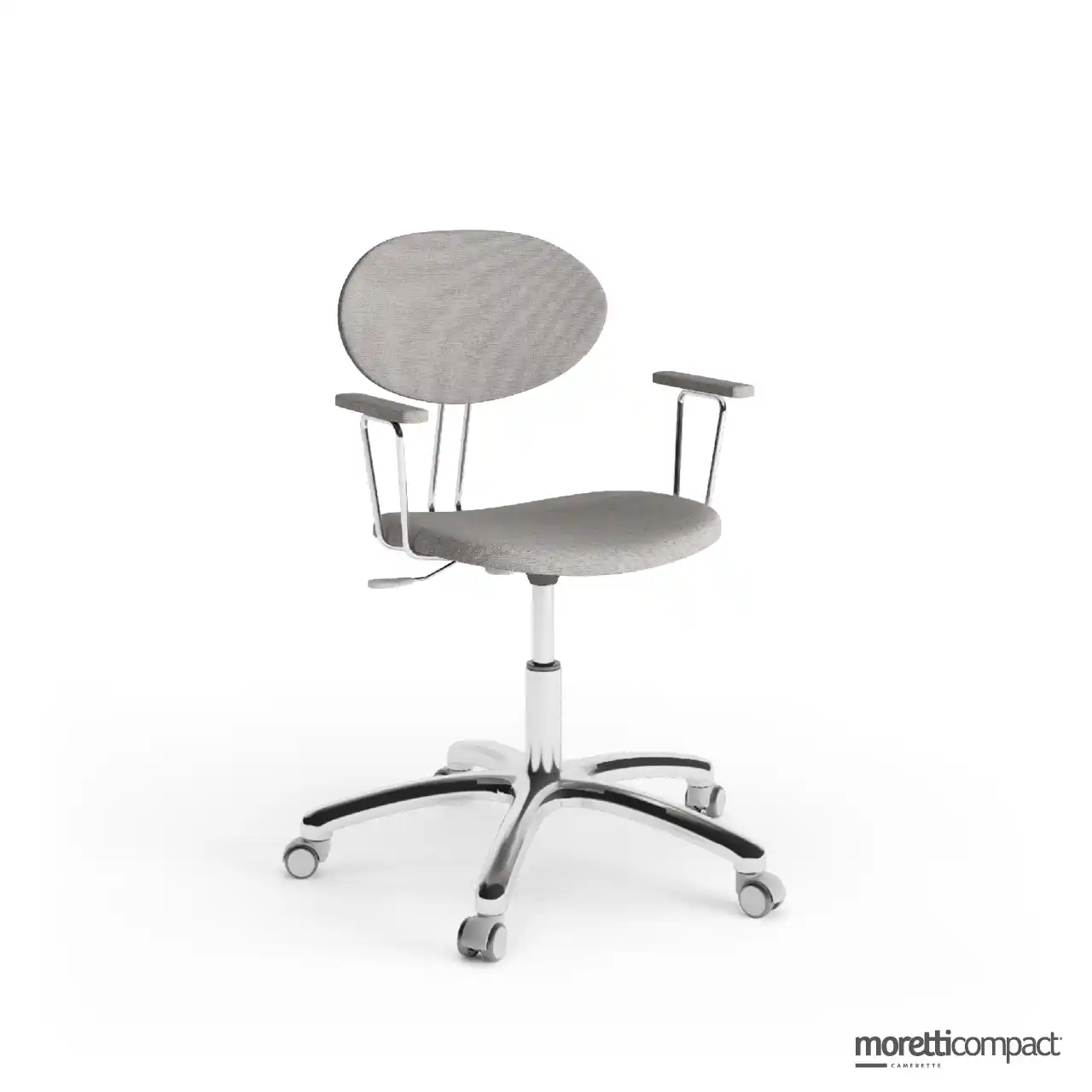 Sedia Flap imbottita con braccioli (basamento Alluminio Lucido)