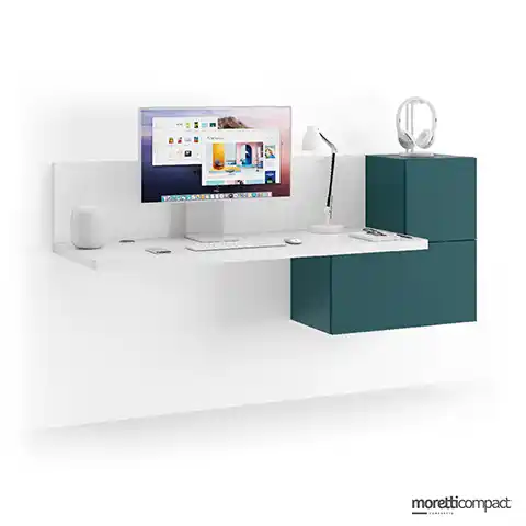 Scrivania sospesa con Wallbox sospesi
