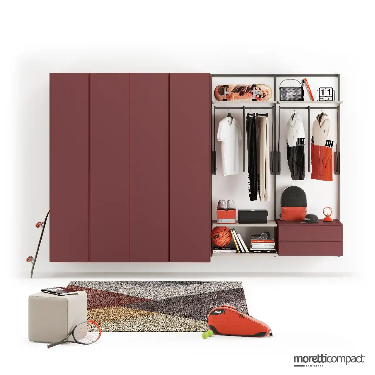 Armadio sospeso Fly e cabina Wall