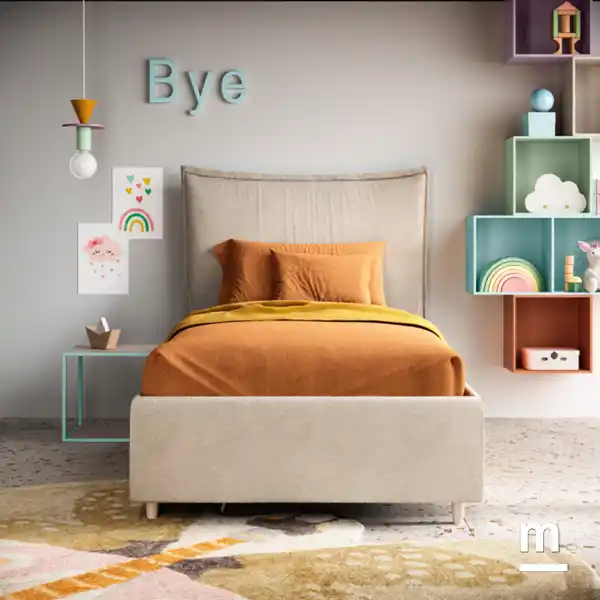 Letto con testata imbottita Hug