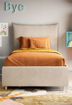 Letto con testata imbottita Hug