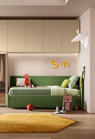 Il divano letto imbottito Topazio