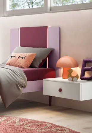 Letto Woody Slim con testata Pillar