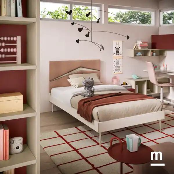 Letto con testata Wing Cloth