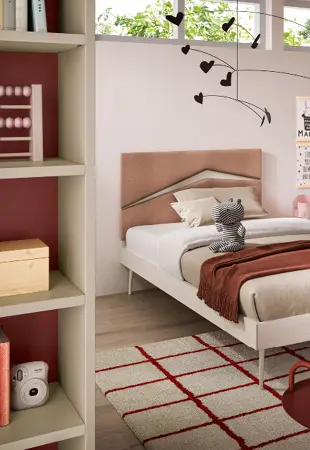 Letto con testata Wing Cloth