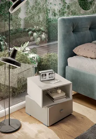 Comodino composto da due wallbox sovrapposti
