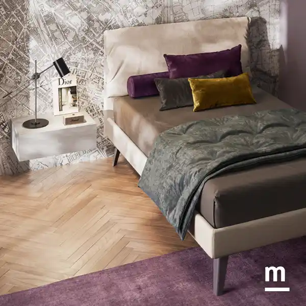 Letto imbottito con testata Ginger