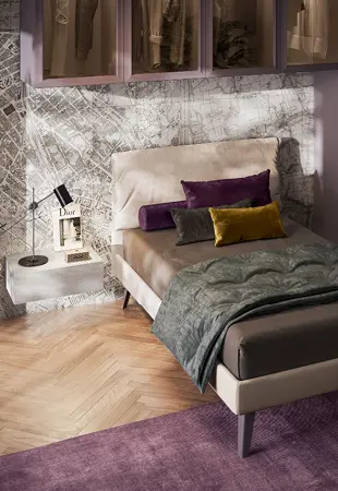 Letto imbottito con testata Ginger