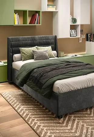 Letto imbottito con testata Imperial
