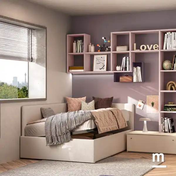 Libreria Outline e Divano imbottito Side Box