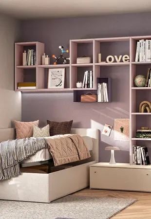 Libreria Outline e Divano imbottito Side Box