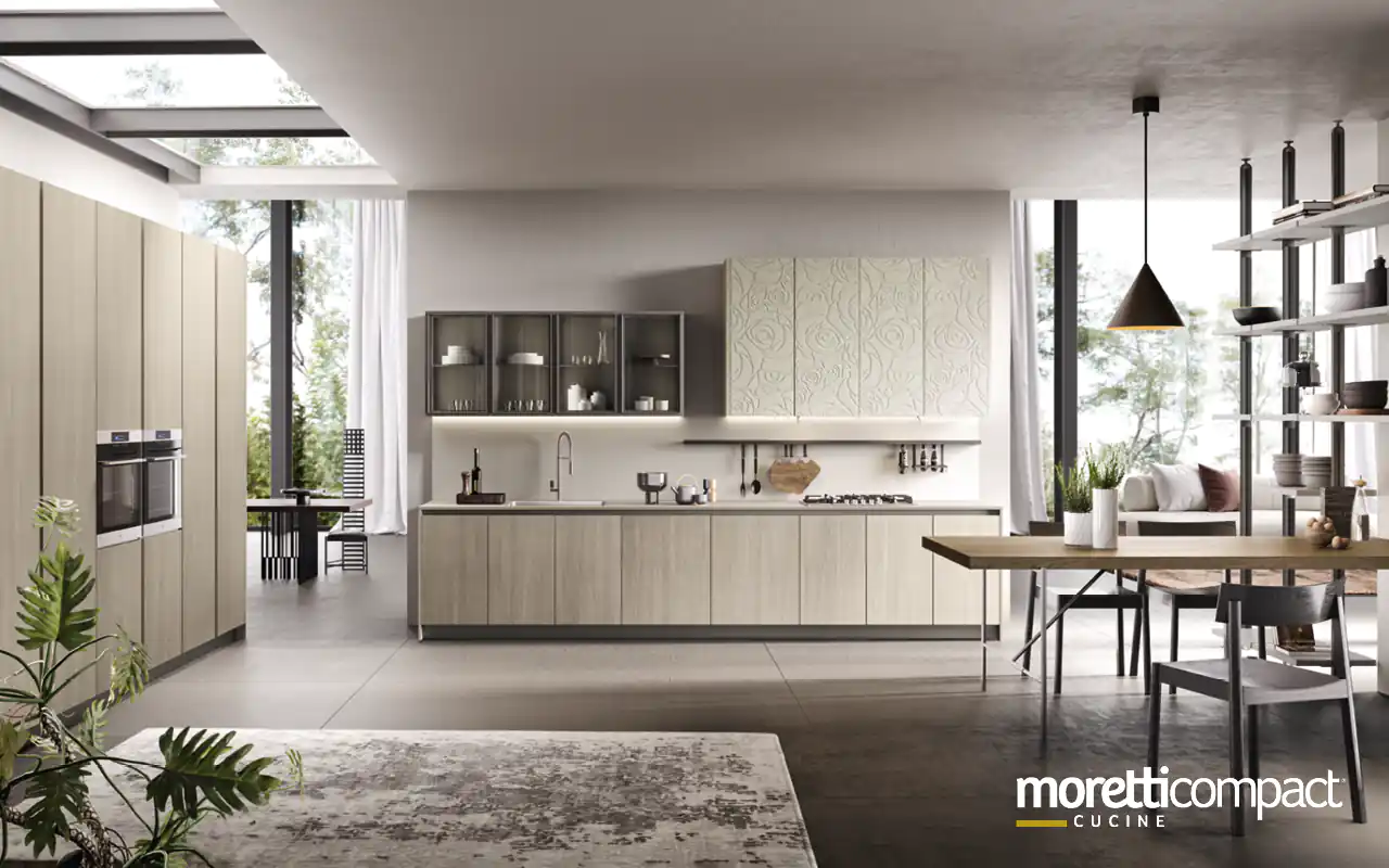 Cucina lineare su due pareti