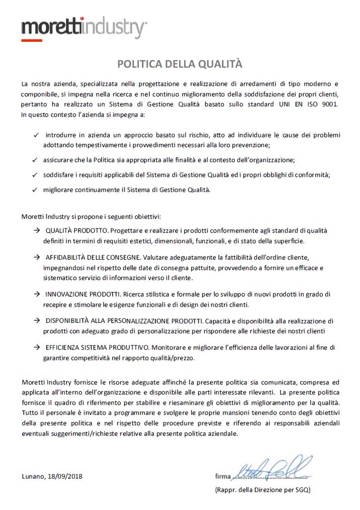 Certificato ISO 9001