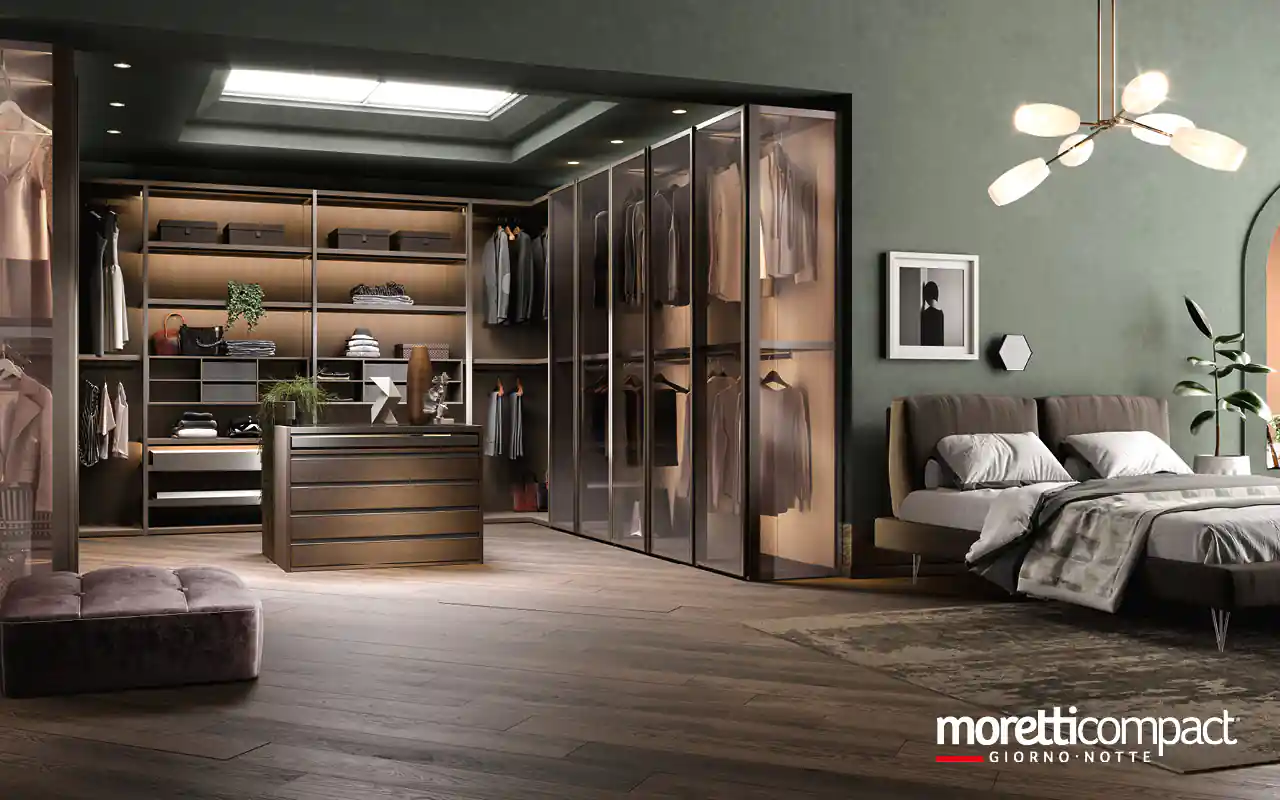 Cabina armadio Antares con isola centrale