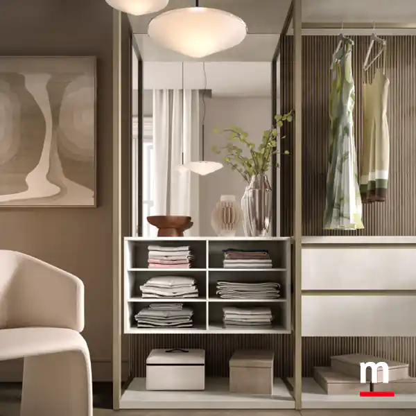 schienale a specchio con Raster a 6 vani