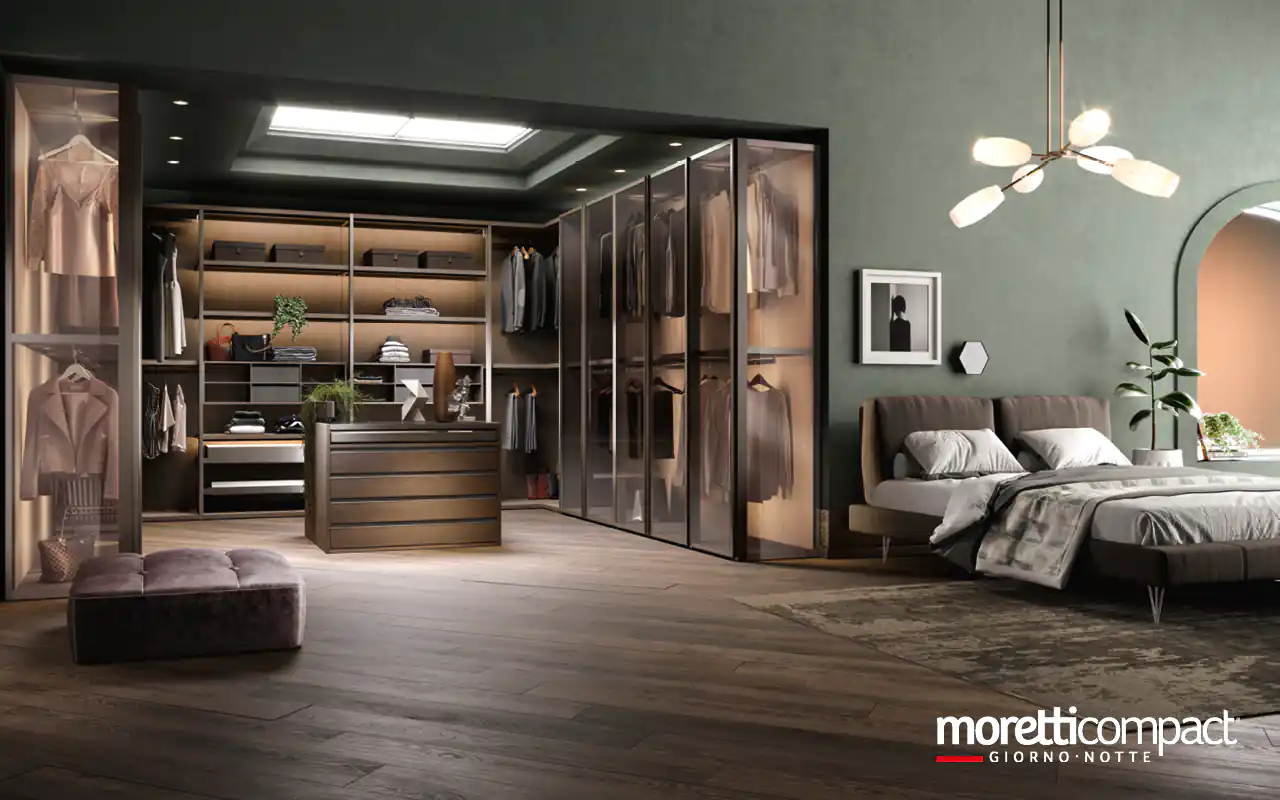 Cabina armadio Antares con isola centrale