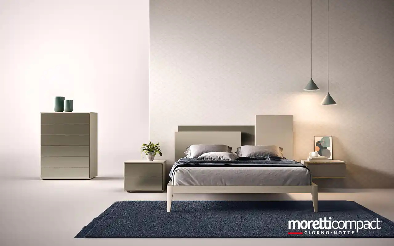 Camera Cube con letto Mondrian e giroletto Beta