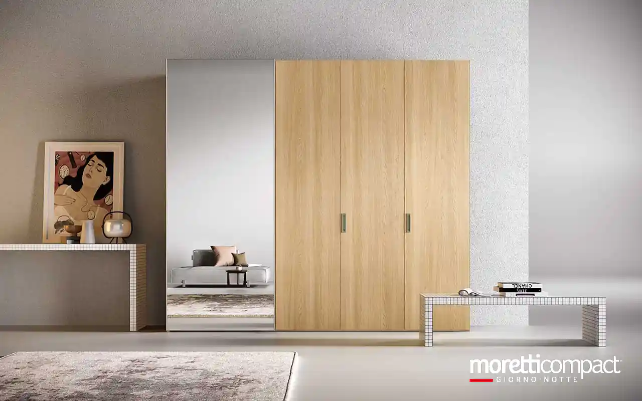 Armadio combinato, ante battenti Libeccio e scorrevoli Levante