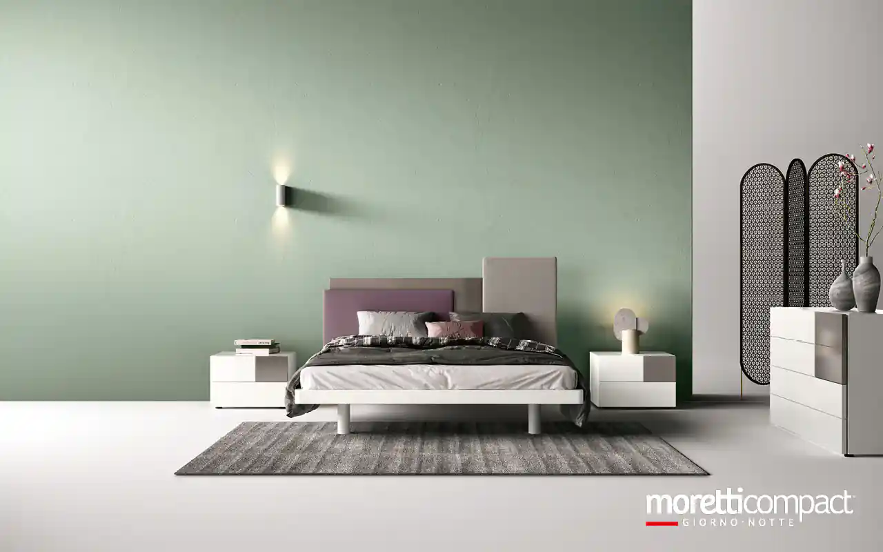 Camera Etesia con letto Mondrian Pad e giroletto Alfa