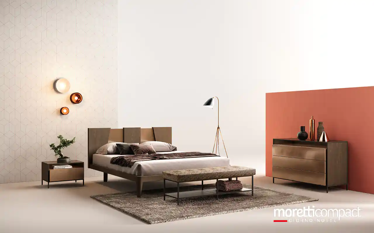 Camera Frame con letto Clif e giroletto Beta