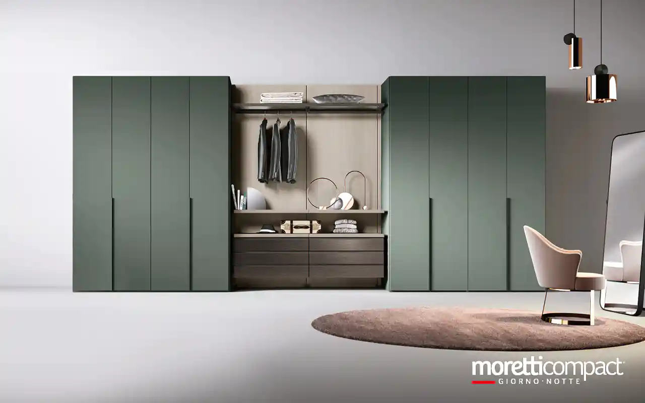 Cabina armadio Gemini tra due armadi battenti