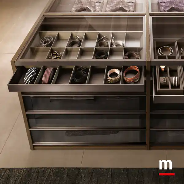 Vassoio estraibile porta cinture e cravatte