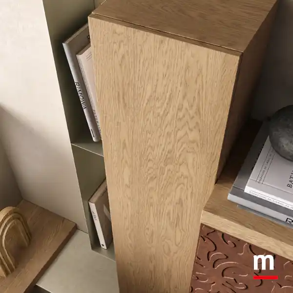 Pensile con anta e cassa impiallacciati