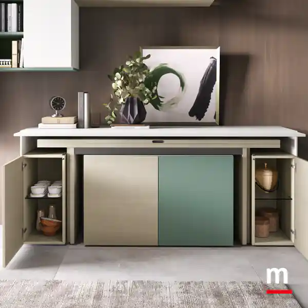 Credenza con tavolo incorporato