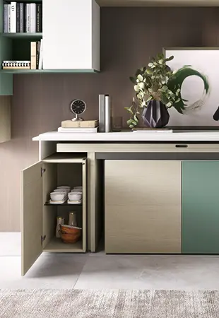 Credenza con tavolo incorporato