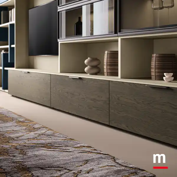 Basi con frontali impiallacciati