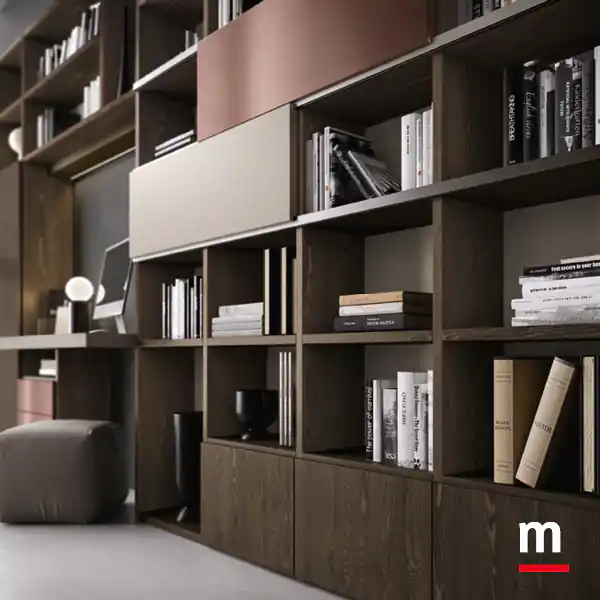 Libreria in Rovere Fiammato
