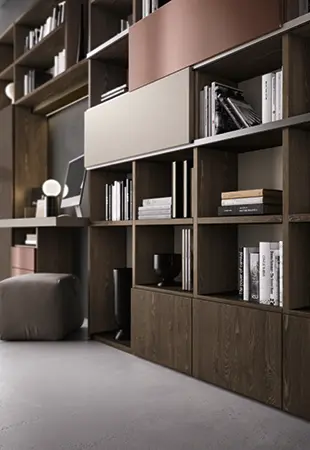 Libreria in Rovere Fiammato