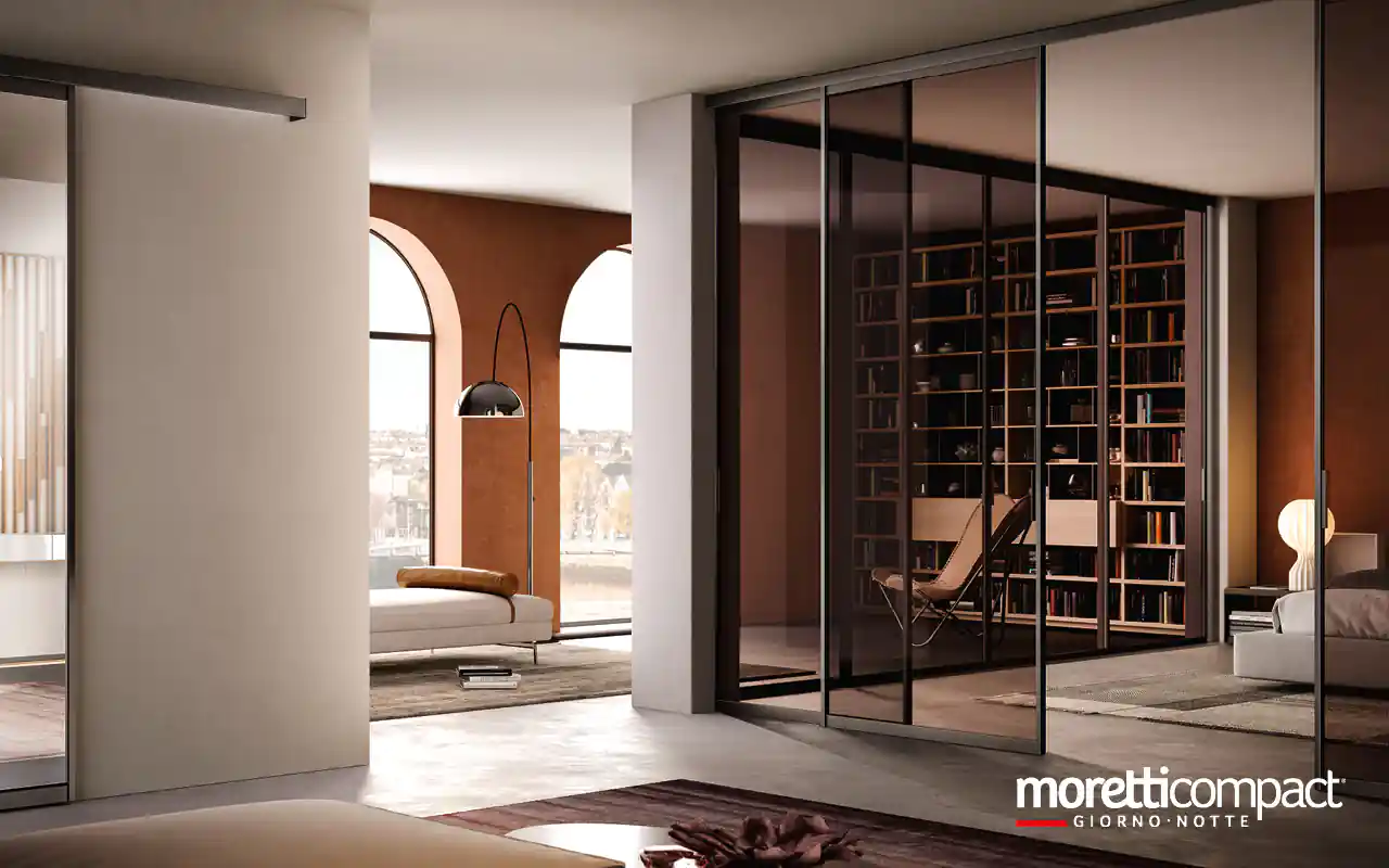 Portale ad ante scorrevoli con binari esterni