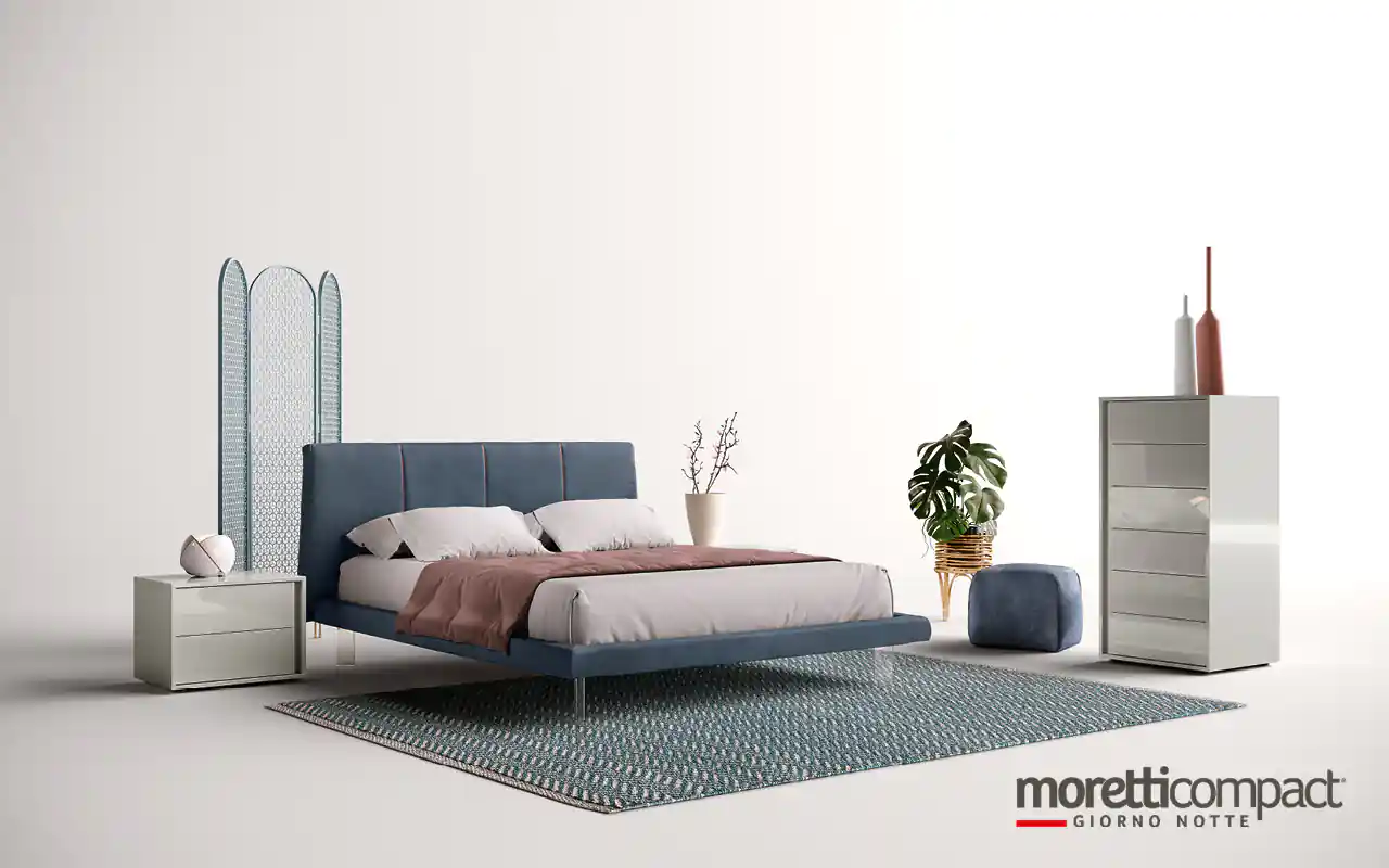 Camera Agata con letto Mondrian e giroletto Beta