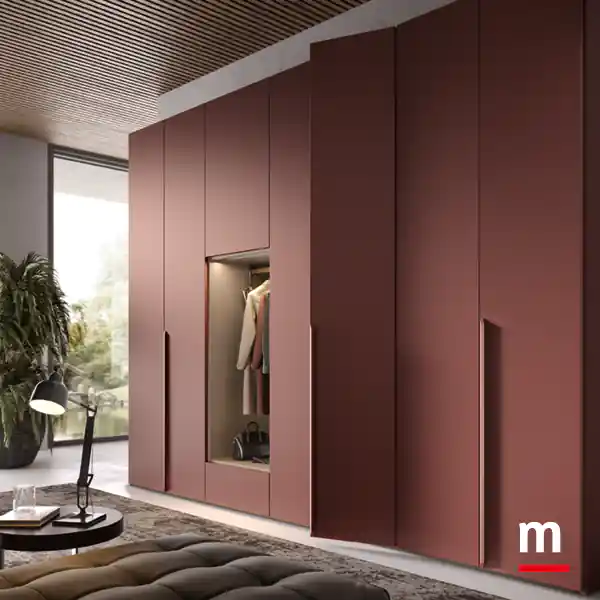 Armadio ante battenti con vano a vista per abiti