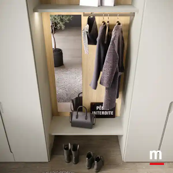 Modulo Utility con specchio e appendiabito