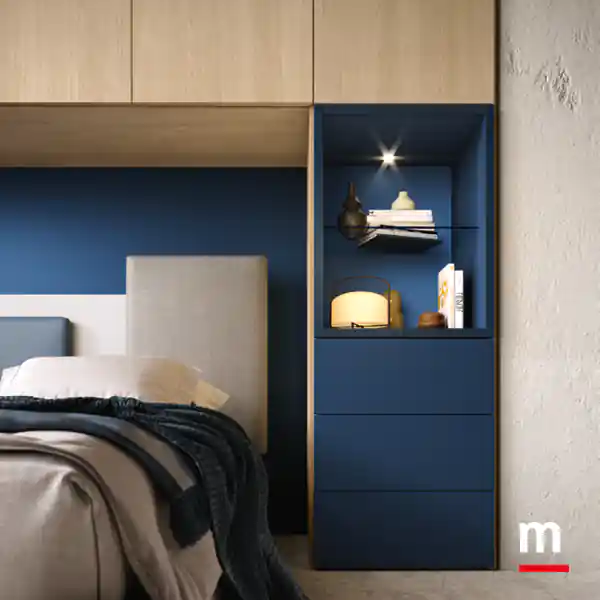 Vano a giorno con ripiano vetro e luce a Led