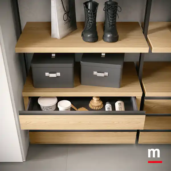 Cassettiera con maniglia gola