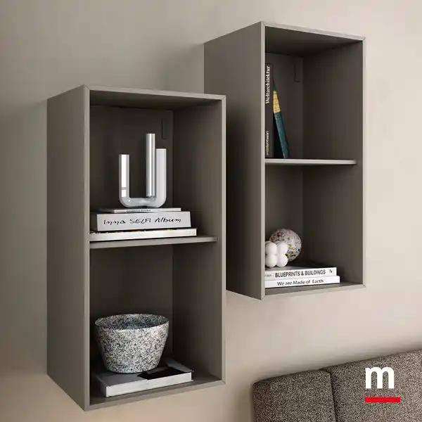 Elementi pensili a giorno laccati