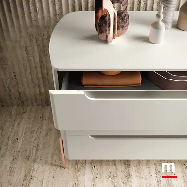 Cassetto con retro maniglia laccabile in diverse finiture