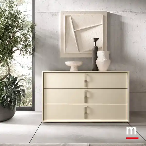 Comò Gemma con maniglie Champagne