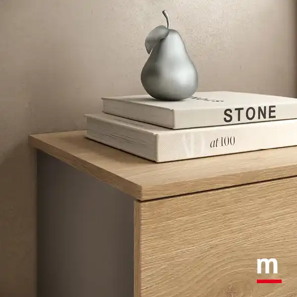 Comodini con top e cassetti sporgenti