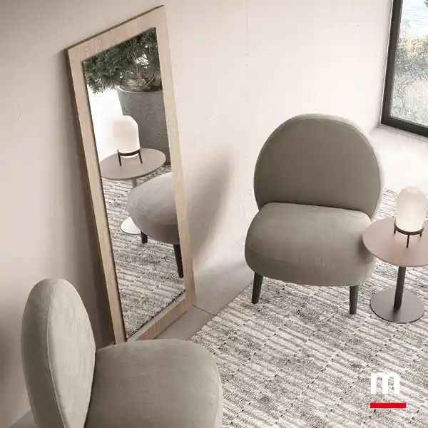 Specchio su pannello legno