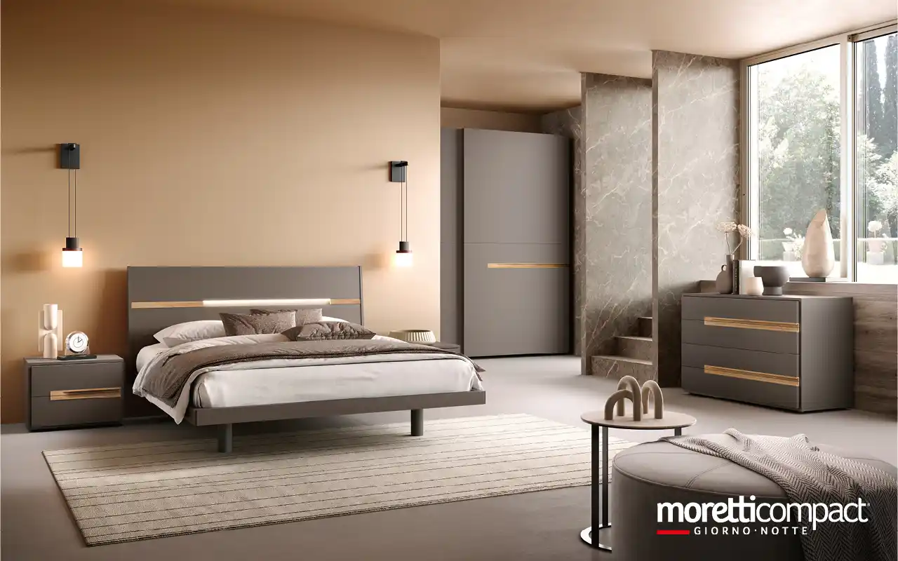 Gruppo notte Solano con letto Gleam